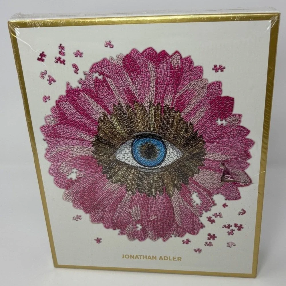Jonathan Adler 750 Piece Shaped Puzzle Pink Flower Eye Galison New‎ Sealed